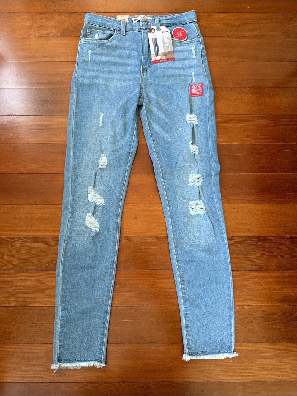 Levi's Light Blue Ripped Skinny Jeans